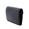 Saint Laurent Chevron Studded Sheepskin Monogram Envelope Chain Wallet Secondhand