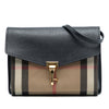 Burberry Small Leather and House Check Canvas Derby Macken Crossbody Secondhand