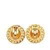Chanel Gold Plated Quilted Chain Clip On Earrings Secondhand