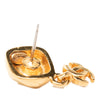 Chanel CC Gold Plated Round Drop Push Back Earrings Secondhand