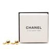 Chanel CC Gold Plated Round Drop Push Back Earrings Secondhand