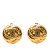Chanel CC Quilted Gold Plated Round Clip On Earrings Secondhand