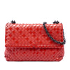 Bottega Veneta Small Nappa and Patent Intrecciato Olimpia Shoulder Bag Secondhand