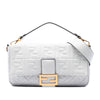 Fendi Large Zucca Embossed Leather Baguette Satchel Secondhand