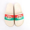 Gucci Interlocking G Rubber Sandals in Ivory 655265, Size 44 EU Secondhand