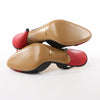 Secondhand Gucci Slingback Leather Strap Pumps in Black x Red 740058, Size 37.5 EU