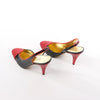 Secondhand Gucci Slingback Leather Strap Pumps in Black x Red 740058, Size 37.5 EU