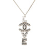 Chanel CC Brass and Strass Love Pendant Double Chain Necklace Secondhand