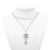 Chanel CC Brass and Strass Love Pendant Double Chain Necklace Secondhand