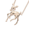 Chanel CC Gold Plated Faux Pearl and Rhinestone Deer Pendant Necklace Secondhand
