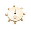 Chanel CC Gold Plated Faux Pearl and Strass Ships Wheel Push Back Earrings Secondhand