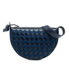Bottega Veneta Mini Leather and Denim Intrecciato Sunrise Hobo Secondhand
