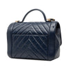 Chanel CC Chevron Aged Calfskin Top Handle Flap Secondhand
