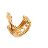 Chanel Gold Plated Cut Out Logo Half Hoop Clip On Earrings Secondhand