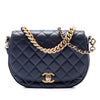 Chanel CC Quilted Lambskin Chain Handle Half Moon Flap Secondhand