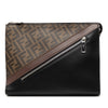 Fendi Zucca Coated Canvas Diagonal Front Zip Clutch Secondhand