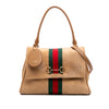Gucci Medium Suede Web Horsebit Paparazzo Top Handle Bag Secondhand