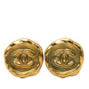 Chanel CC Gold Plated Round Clip On Earrings Secondhand