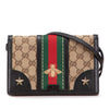Gucci GG Canvas Webby Bee Wallet on Strap Secondhand