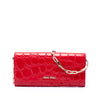 Miu Miu Croc Embossed Patent Wallet On Chain Secondhand