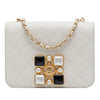 Chanel Small CC Quilted Calfskin Crystal Pearl Full Flap Secondhand