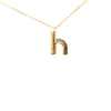 Louis Vuitton Gold Plated LV and Me Letter h Pendant Necklace Secondhand