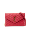 Secondhand Saint Laurent Grain De Poudre Chevron Monogram Envelope Wallet on Chain