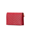 Secondhand Saint Laurent Grain De Poudre Chevron Monogram Envelope Wallet on Chain