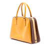 Prada Bicolor Saffiano Vernice Pyramid Frame Handbag Secondhand