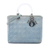 Dior Large Denim Cannage Acrylic Handles Lady Dior Secondhand