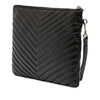 Saint Laurent Quilted Chevron Leather Monogram Document Holder Secondhand