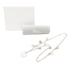 Dior Brass Faux Pearl Rose Pendant Necklace Secondhand