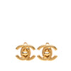 Chanel CC Gold Plated Turn Lock Clip On Earrings Secondhand