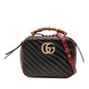 Gucci Small GG Marmont Matelasse Diagonal Leather Torchon Bamboo Satchel Secondhand