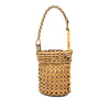LOEWE Woven Leather and Bamboo Pin Bucket Bag Secondhand