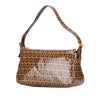 Fendi Zucchino Crystal Double Flap Shoulder Bag Secondhand