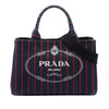 Prada Small Canvas Canapa Logo Stripes Tote Secondhand