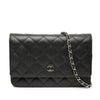 Secondhand Chanel CC Quilted Caviar Wallet on Chain