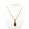 Secondhand Chanel CC Gold Plated Wood Pendant Necklace