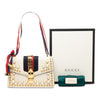Gucci Small Studded and Pearl Embellished Calfskin Web Sylvie Satchel Secondhand