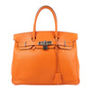 HERMES Birkin 30 Veau Swift Orange Silver Metal Fittings Handbag □J: 2006 Secondhand