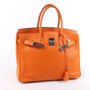 HERMES Birkin 30 Veau Swift Orange Silver Metal Fittings Handbag □J: 2006 Secondhand