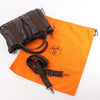 Hermes Caravan Horizontal PM Veau Derma Chocolat Silver Metal Fittings 2Way Handbag Secondhand
