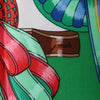 Hermès Carré 90 "Les Rubans du Cheval" 100% Silk Scarf in Green Secondhand