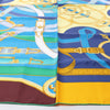 Secondhand Hermès Carré 140 "Eperon d'Or" Silk handkerchief in Blue x Brown