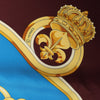 Secondhand Hermès Carré 140 "Eperon d'Or" Silk handkerchief in Blue x Brown