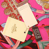 Hermès Carré 90 " AU FIL DU CARRE" Silk handkerchief in Pink Secondhand
