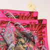 Hermès Carré 90 " AU FIL DU CARRE" Silk handkerchief in Pink Secondhand