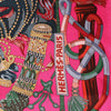 Hermès Carré 90 " AU FIL DU CARRE" Silk handkerchief in Pink Secondhand