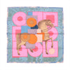 Hermès Carré 90 "CAVALIER EN FORMES" Silk handkerchief in Blue x Pink Secondhand